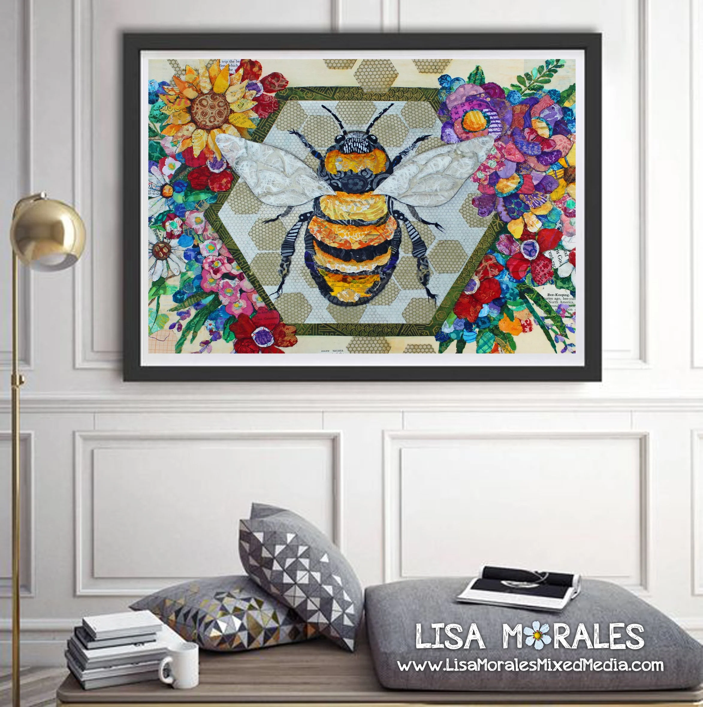Honey Bee Garden - Prints | Stickers — Lisa Morales Mixed Media